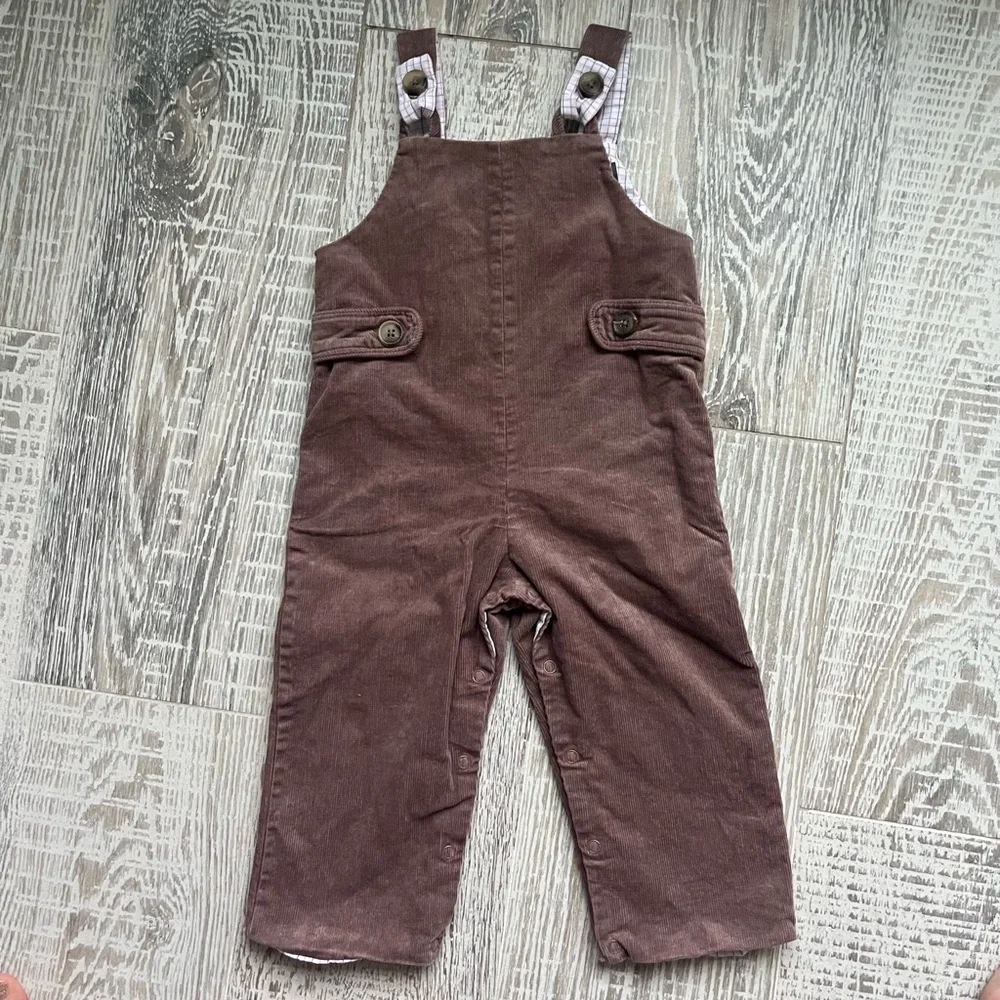 TBBC Ivy League Longall (Corduroy) brown windowpane plaid 18-24 months